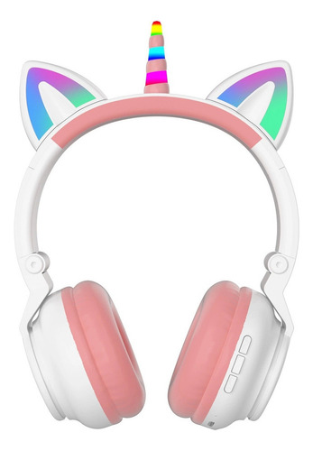 Audífonos Bluetooth Inalámbricos Con Luz De Unicornio Para