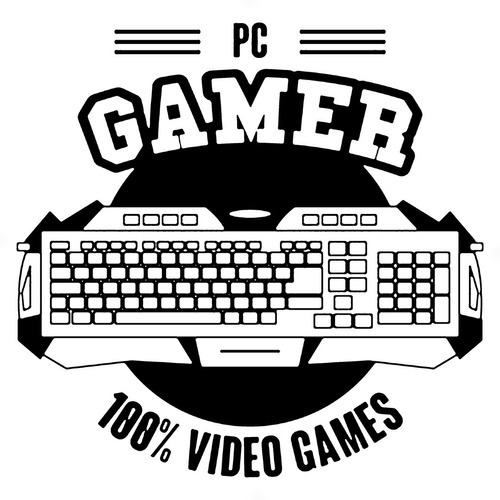 Adesivo 28x27cm - Pc Gamer 100% Video Games Keyboard Control