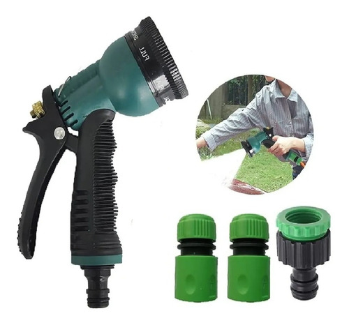 Kit Riego Acople 1/2 Con Pistola Agua P/jardin + Acoples