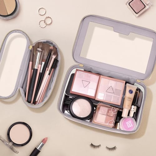 Estuche De Maquillaje Transparente Con Brochas Y Estuche De