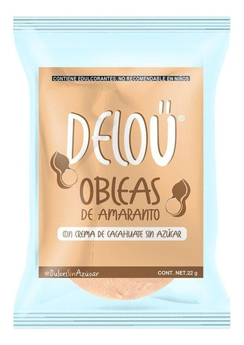 Deloü Oblea De Amaranto Rellena De Crema De Cacahuate / 10pz