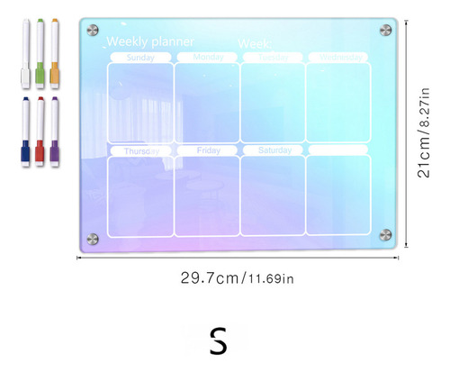 Tablero Acrílico De Color H Para Planificar La Semana Con Te