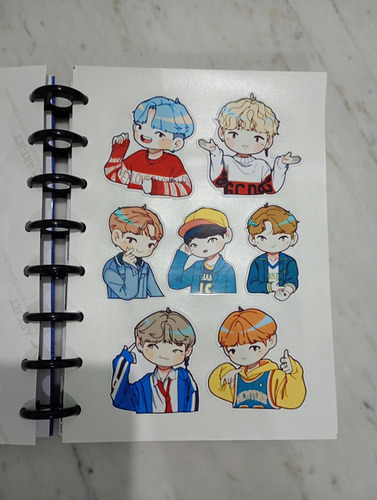 Cuaderno Inteligente De Bts K-pop Con Stickers Y Accesorios Negro