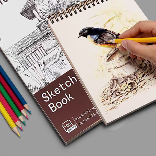 Cuaderno A4+ De Boceto Y Dibujo 400 Páginas Blank Sketchbook Color Gris Y Marrón