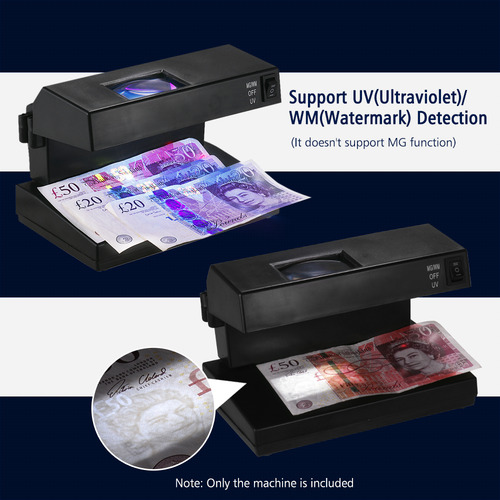 Máquina Comprobadora De Dinero Portátil, Uv, Euro, Libra Est