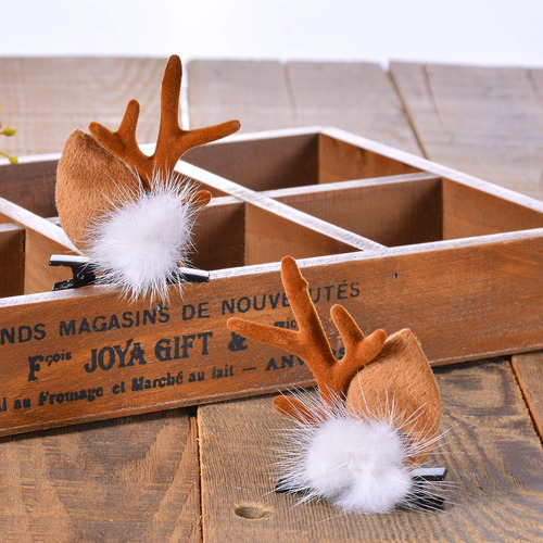 Diadema De Cuernos De Reno De Navidad, Pinzas Para El Pelo,
