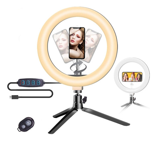 ~? Anillo De Luz Led - 10  Selfie Ring Light Con Soporte De 