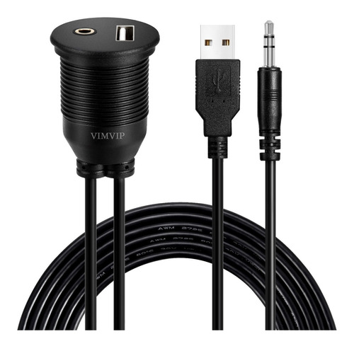 Vimvip Cable De Audio Usb Y 0.138in Aux De Montaje Empotrado