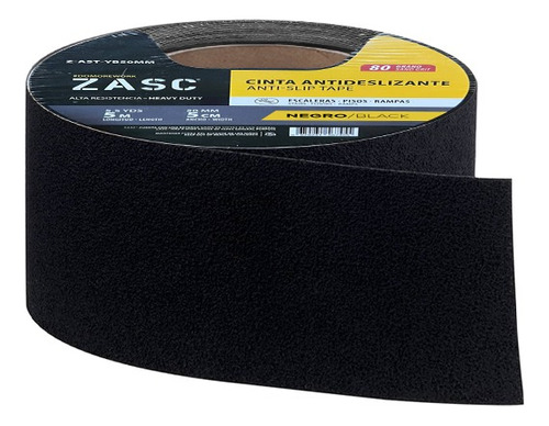 Cinta Antiresbalante Negro 5 Cm X 5 M Zasc