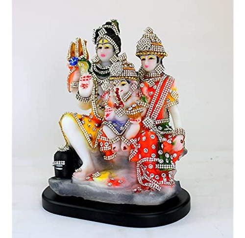 Esplanade Resin Shiv Parivar - 8 Pulgadas | Shiva Parvati, S