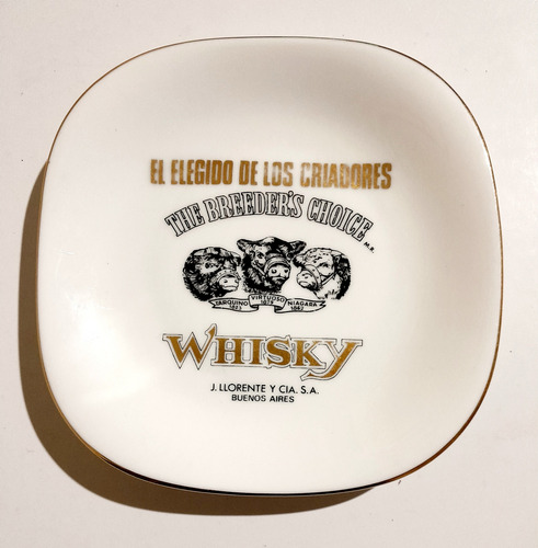 Porcelana Verbano. Antiguo Plato De Whisky Criadores. Genial