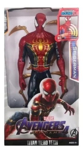 Muñeco Iron Spiderman Avengers Luz Sonido Alternativo 30cm