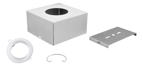 Aplique Plafon Box Spot Cardanico 1 Luz Led Ar111 + Zocalo Estructura Blanco