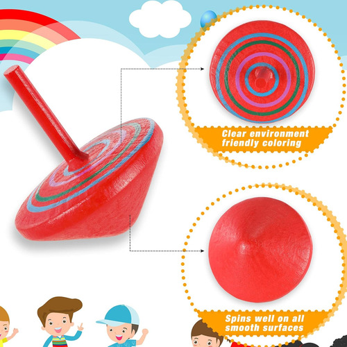 Aoriher Trompos De Madera Para Niños, Juguete De Giroscopios