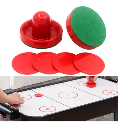 1 Juego De Mini Empujadores De Hockey De 2 Empujadores Rojos