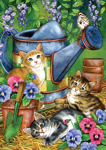 Toland Home Garden Kitties - Bandera Decorativa Para Jardn (