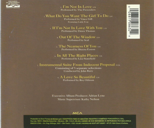 Cd - Proposta Indecente - Trilha Sonora Do Filme - Lacrado