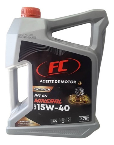 Garrafa Aceite Fc Sae 15w40 Mineral Sellado 3.78l