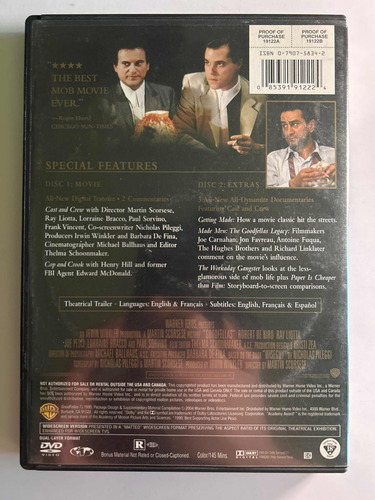 Buenos Muchachos (goodfellas). Edición De 2 Dvds (Usado)