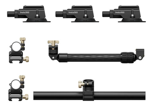 Suporte de ventosa tripla para câmera de carro Insta360 X3 X4 cor preta