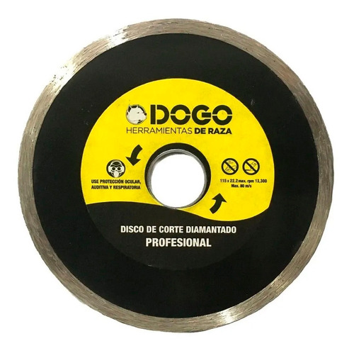 Disco De Corte Diamantado Dogo 115mm Continuo Concreto 4 1/2 Color Negro