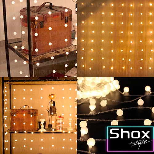 Imagen 5 de 10 de Cortina Bolitas Led Esferas Interconectables 280 Luces Shox