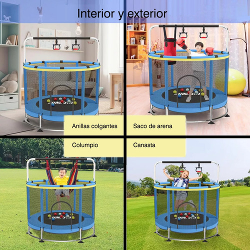Trampolín Ajustable De 1.5m Para Niños Con Red Segura