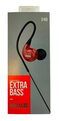 Fone De Ouvido In-ear Vokal E40 Vermelho