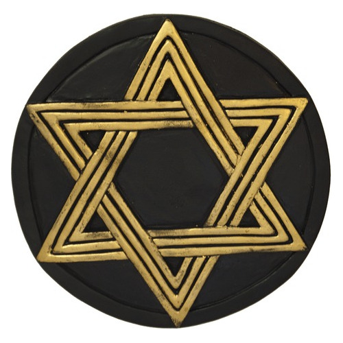 Imagem Esotérica Quadro Hexagrama 18 Cm* Gesso Belissima