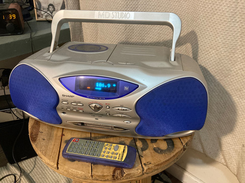 Micro System Sharp Md F15-s Importado Vintage Prateado Azul 30 W (Usado)