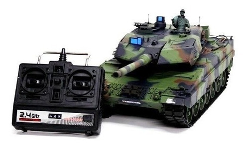 Tanque Rc Henglong Leopard 2a6 1/16 Humo Airsoft 6mm Sonido
