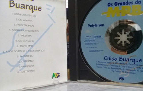 Cd Chico Buarque -os Grandes Da Mpb- 1996 (Usado)