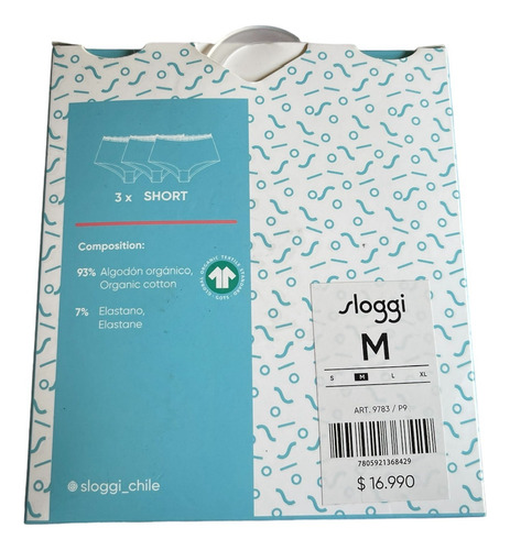 Calzón Short Pack 3 Sloggi Talla M