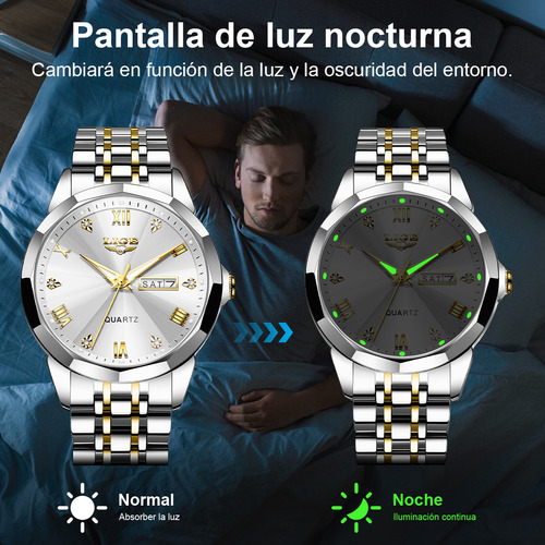 Reloj De Pulsera Cuarzo Fecha Luminoso Pantalla Analógica