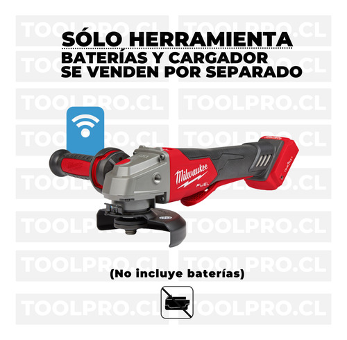 Milwaukee Esmeril M18 Fuel 4.5 A 5 Pulgadas One-key 2882-20