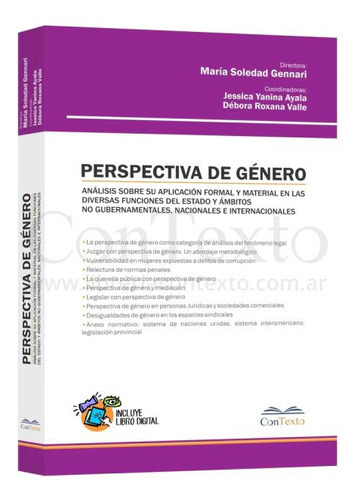 Perspectiva De Género, De Gennari Ayala Valle. Editorial Contexto, Tapa Blanda, Edición 1 En Español, 2022