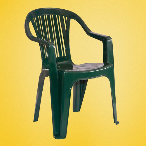 Imagen 4 de 10 de Silla Pvc Reforzada Con Apoya Brazos Hasta 120kgs Verde Off