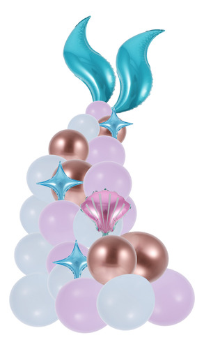 Juego De 49 Globos Decorativos Con Forma De Sirena Para Fies