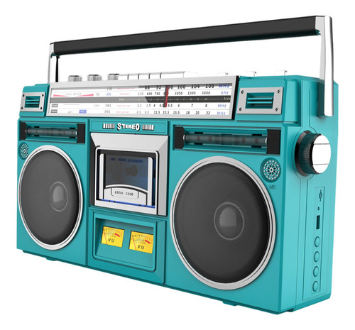 Reproductor De Casete Boombox Multifuncional Con Verde