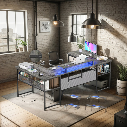 Escritorio De Computadora Con Juegos, Cinturón De Luz