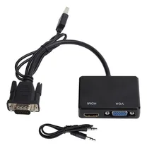 Comprar Vga Para Vga Hdmi Splitter Converter Adaptador De Áudio Usb
