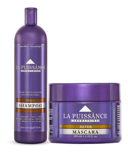 Shampoo 1000 + Mascara Matizador Silver La Puissance Local