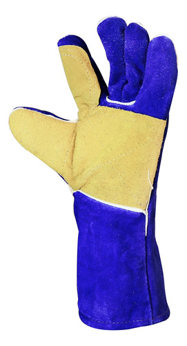 Guantes Soldador Cuero Azul Thick
