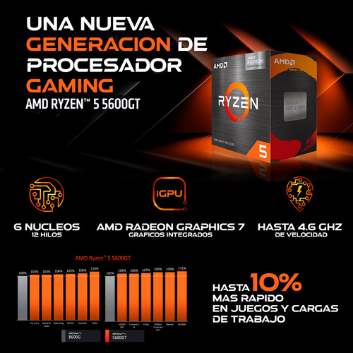 Pc Gamer Completa Ryzen 5600gt 32g Ram 1tb Ssd Monitor Wifi