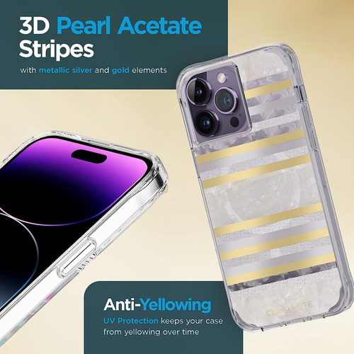 Case-mate Funda iPhone 14 Pro Max Rayas De Perlas Protección