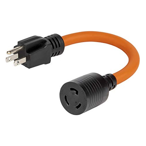 Adaptador Nema 5-15p A L5-20r De 1 Pie Y 12 Awg, Enchufe Dom