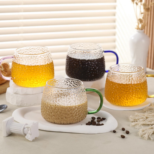 Tazas De Té De Vidrio Girante Con Colorido Juego De 4, Tazas