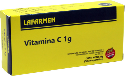 Vitamina C  1g X 30 Comprimidos - Lafarmen !