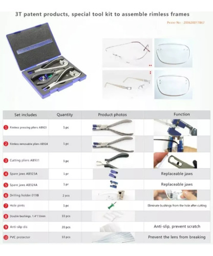 Kit Alicate Silhouette Conserto Óculos Relojoaria Joalheiro