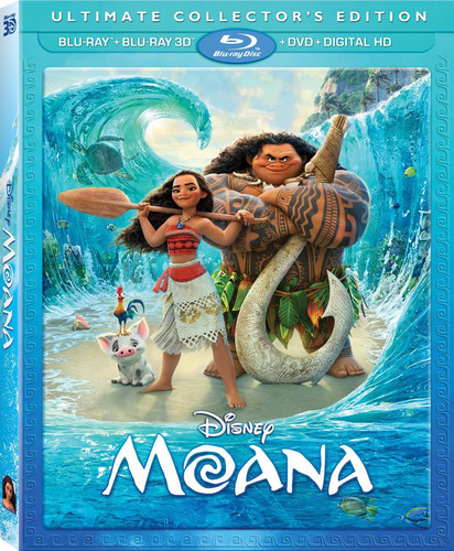 Blu-ray Moana 3d + 2d + Dvd